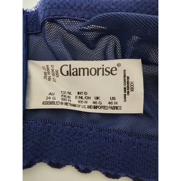 Glamorise Women's Wide Strap Bra No Wire 15564 Blue Size 46H - Picture 5 of 6